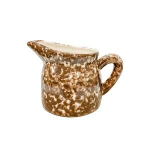 Vintage Brown Spongeware Creamer Pitcher